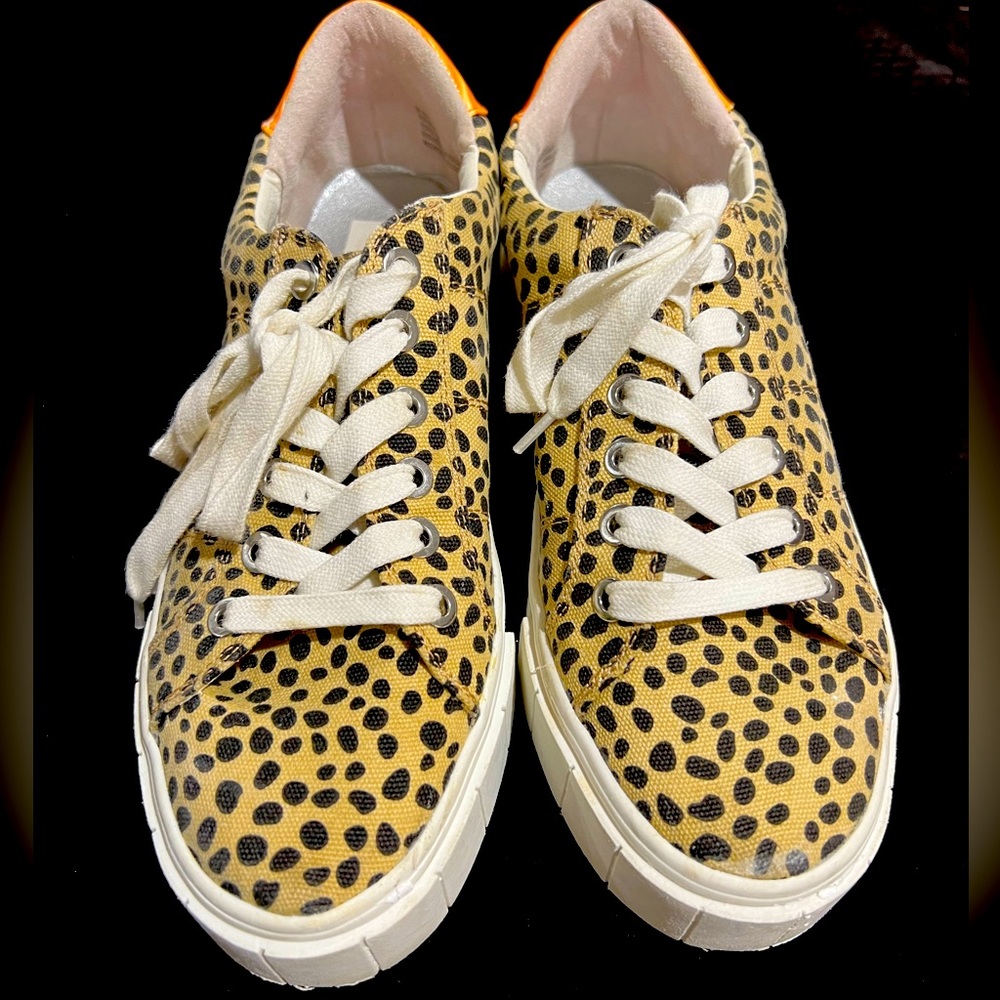 Dolce Vita Leopard Print Platform Sneakers, Sz 9